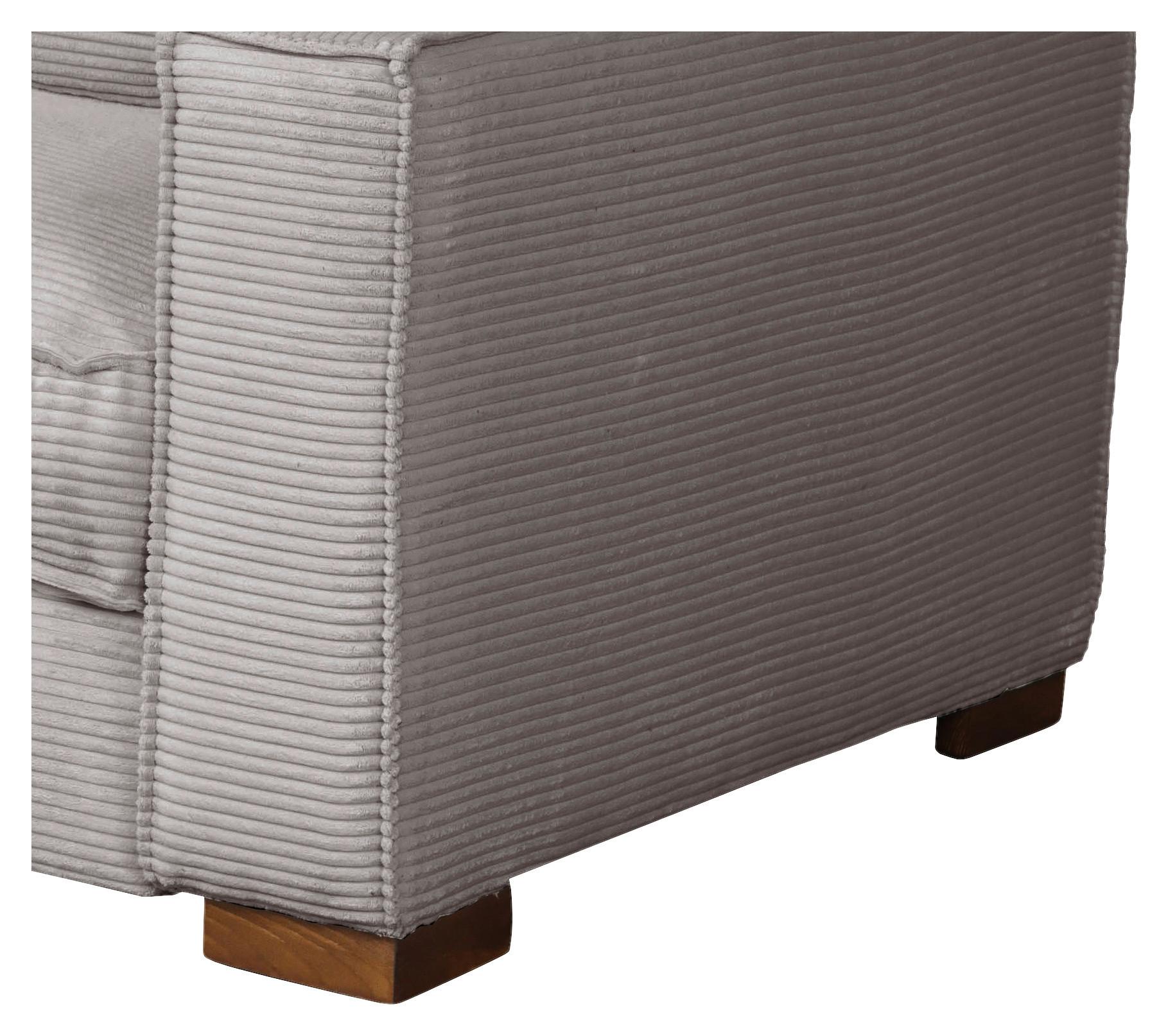 Schlafsofa Texas Hellgrau Cord, B: 203 Cm - Dunkelbraun/Hellgrau, Design, Textil (203/85/99cm) - MID.YOU