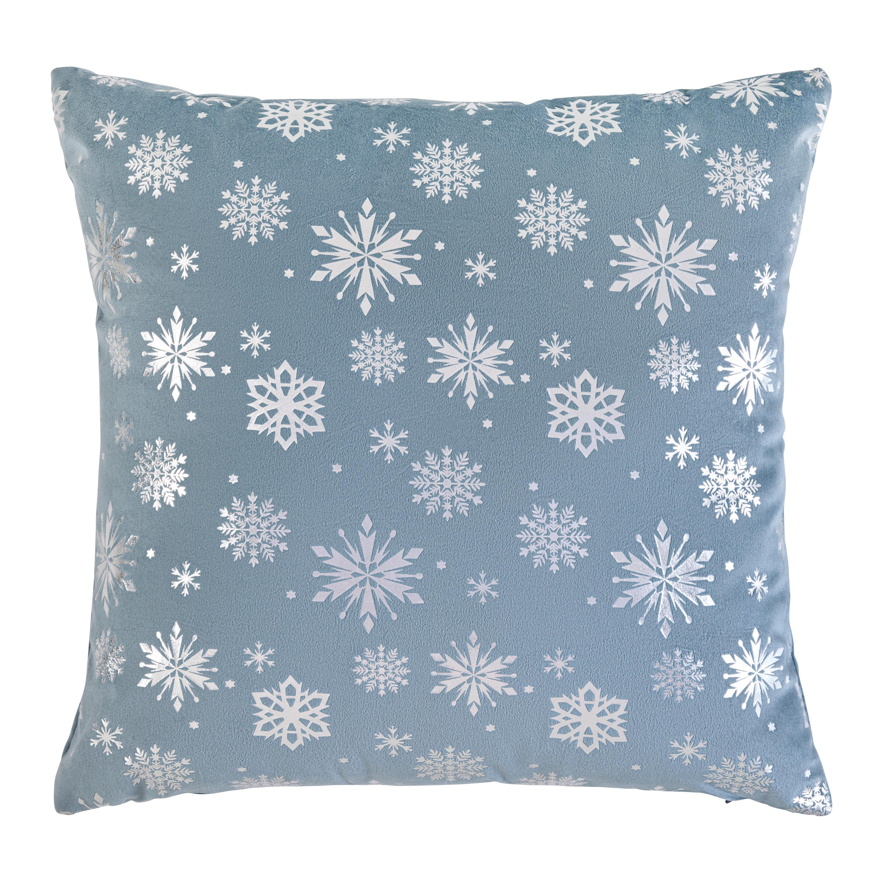 DEKORAČNÍ POLŠTÁŘ SNOWFLAKE - barvy stříbra/jadeitově zelená, textil (45/45cm) - Mömax