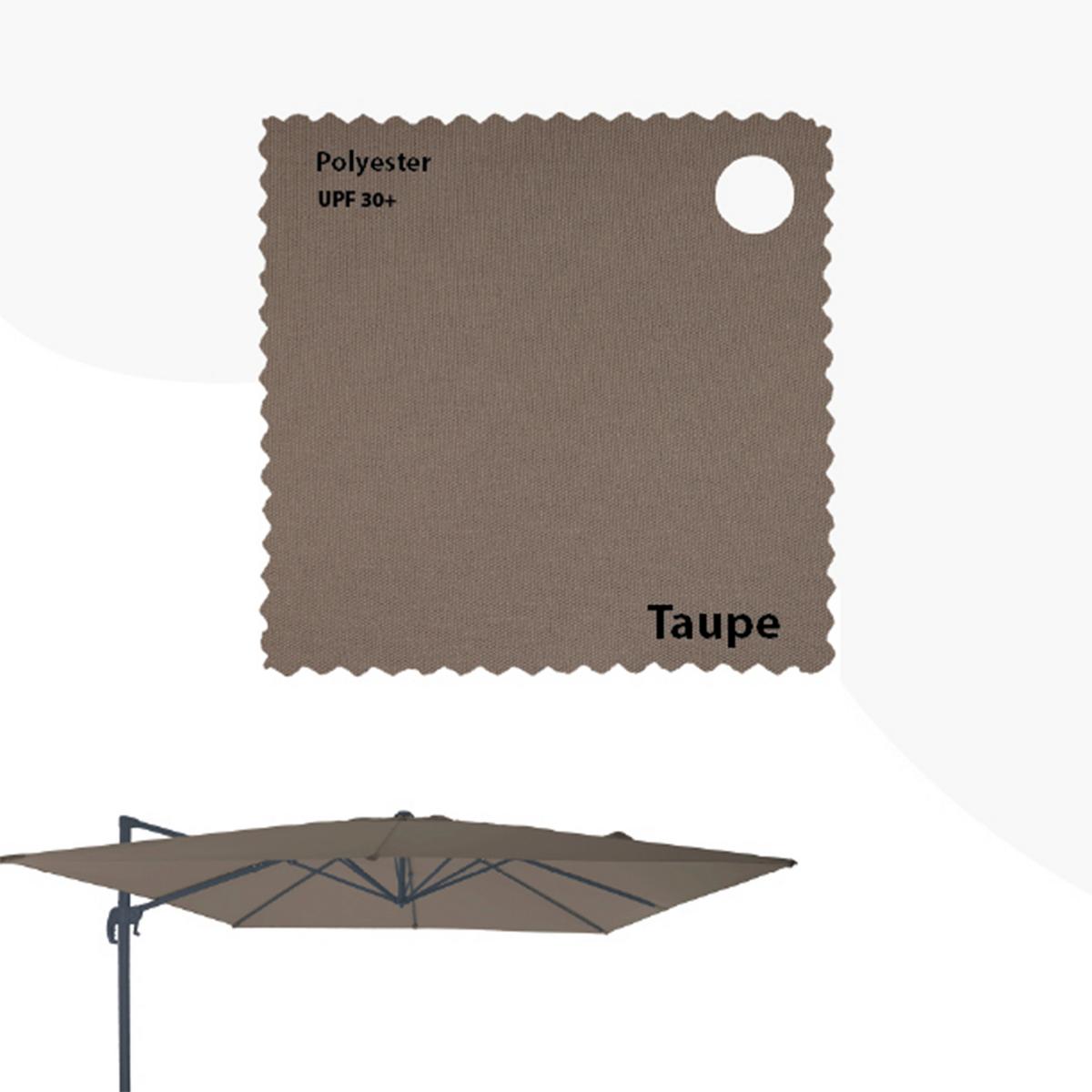 Ampelschirm Taupe/Anthrazit DM: 300 H: 250 - Taupe/Anthrazit, MODERN, Textil/Metall (300/250cm)
