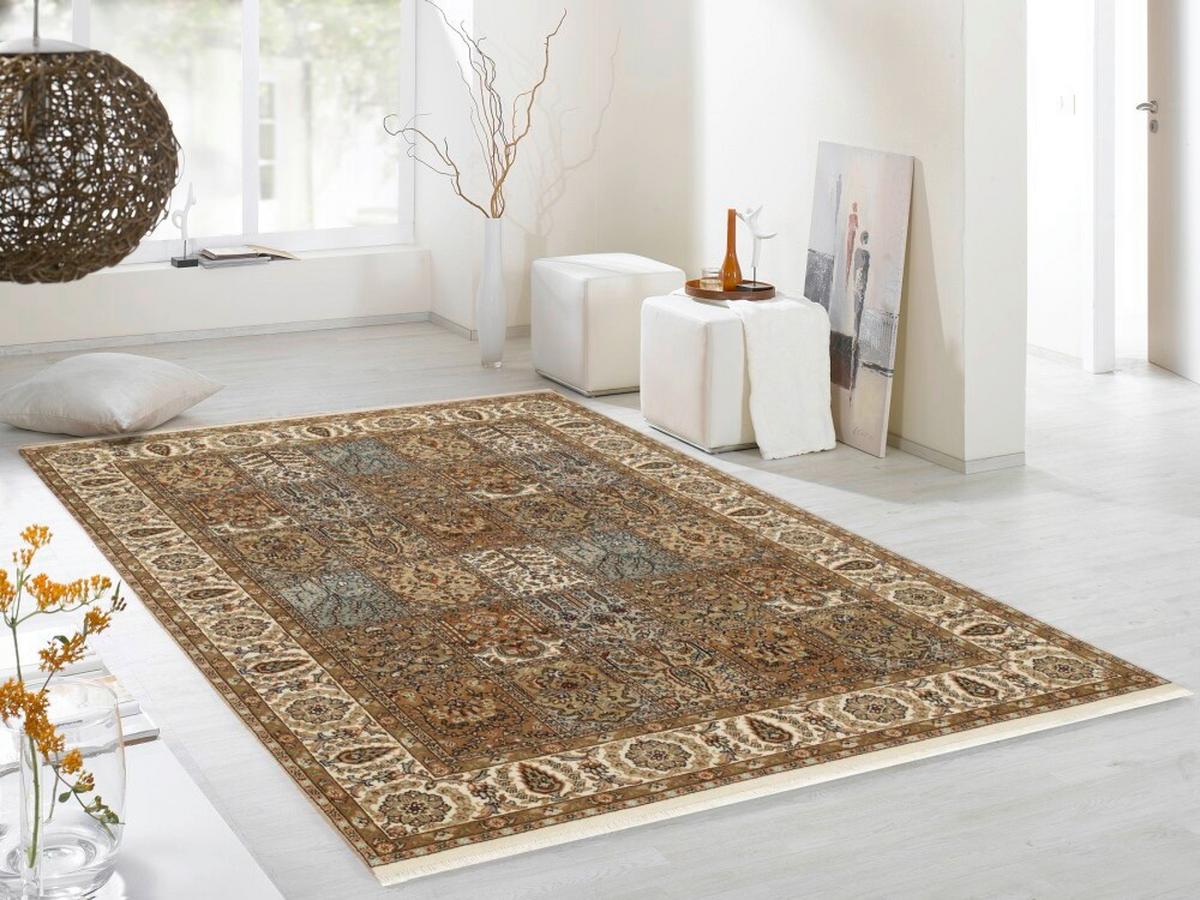 Orientalischer Webteppich Braun/Creme Sarang 140x200 cm - Creme/Braun, Basics, Textil (140/200cm) - Cazaris