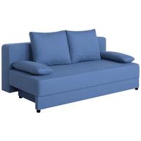 Pohovka LIA, modrá, s lôžkom a úložným priestorom - modrá/čierna, Basics, kompozitné drevo/textil (200/90/103cm)