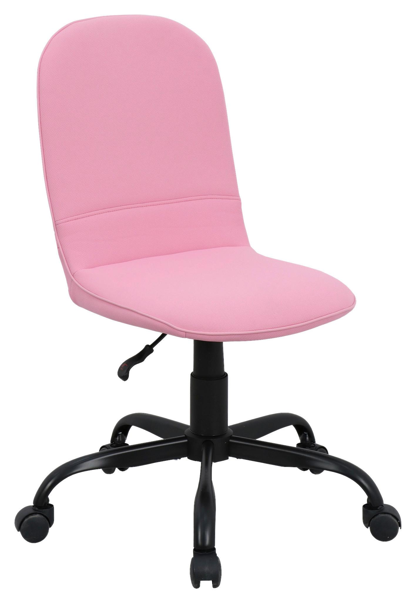 Drehstuhl Trolly - Pink/Schwarz, MODERN, Textil/Metall (42/95/54cm) - MID.YOU