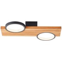 Led-deckenleuchte G99936/76 Cheesy - Hellbraun/Schwarz, Natur, Holz/Metall (5,2/40/25cm) - Brilliant