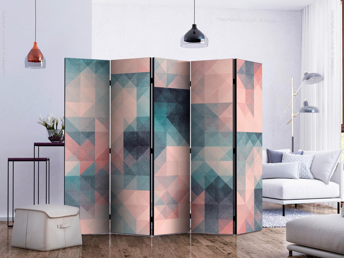 Paravent Multicolor B: 225 Cm - Multicolor, Basics, Holz/Textil (225/172/3cm) - artgeist