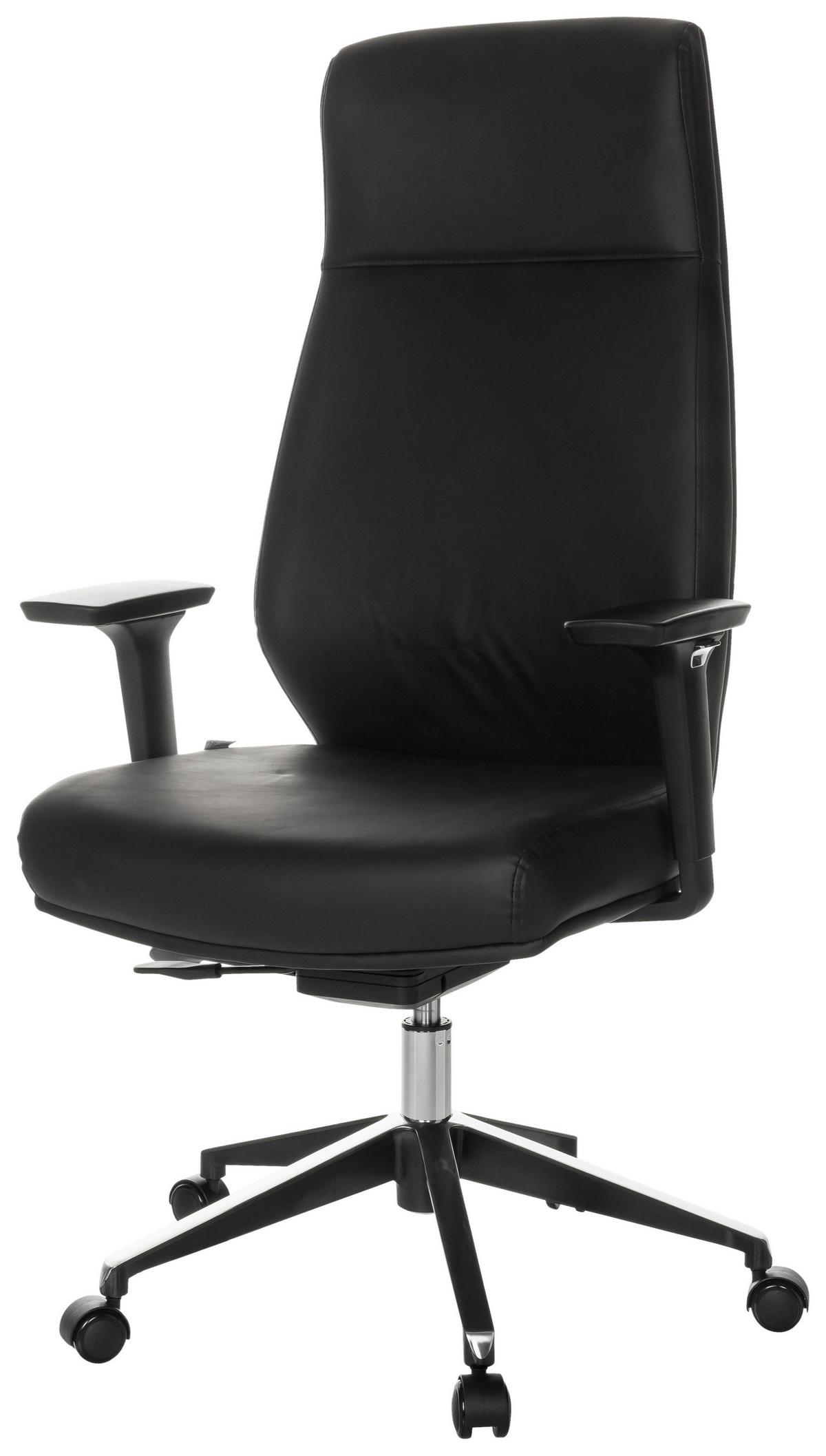 Chefsessel Vitoro Eco - Schwarz, Basics, Leder/Kunststoff (68/123-130/68cm) - MID.YOU