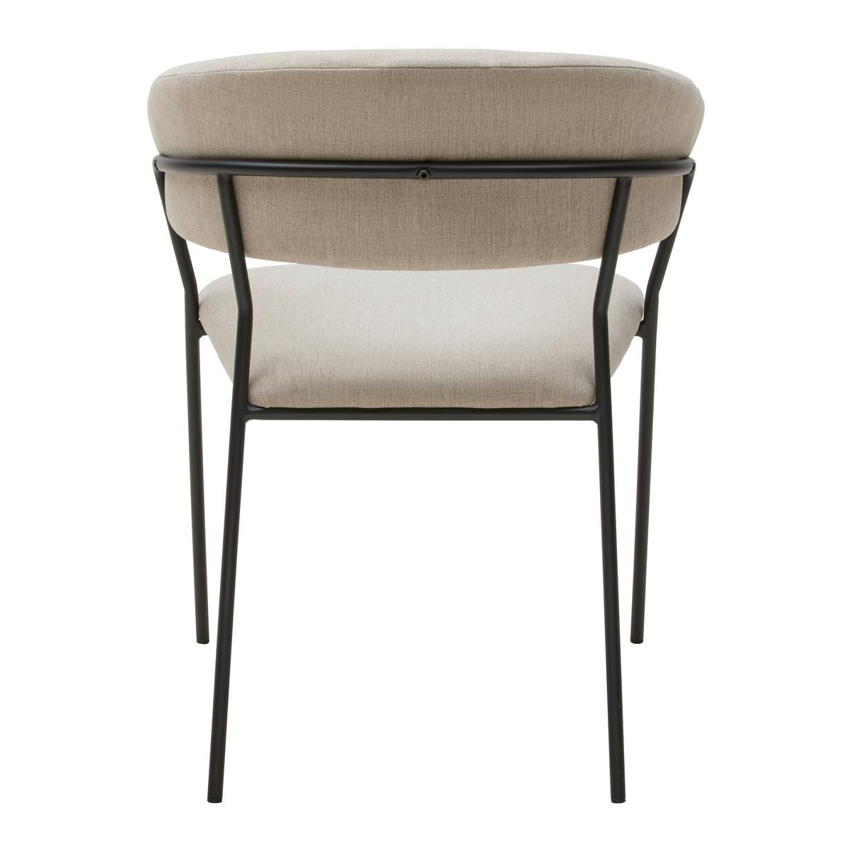 STOLIČKA S PODRÚČKAMI ALICE -TOP- - čierna/béžová, Design, kov/drevo (53/80/59cm) - Mömax