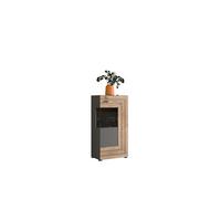 Drehtürenschrank Freno Grau Nb, Nox Oak Dekor B:117cm - KONVENTIONELL, Glas/Holzwerkstoff (117/60/37cm) - MID.YOU