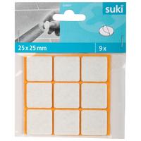 Filckorong 25x25mm, 9db - fehér, műanyag (2,5/2,5cm) - Suki