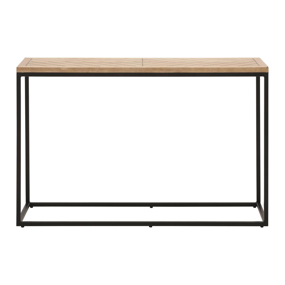 Konzolový stolek CATALINA barvy dubu - černá/barvy dubu, Moderní, kov/dřevo (120/40/76cm) - Livetastic