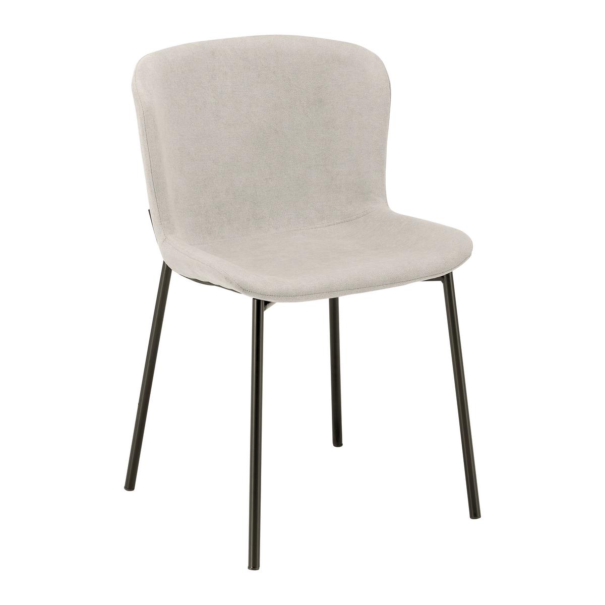 Židle NOEMIE béžová - černá/béžová, Moderní, kov/dřevo (46/79/56cm) - Bessagi Home