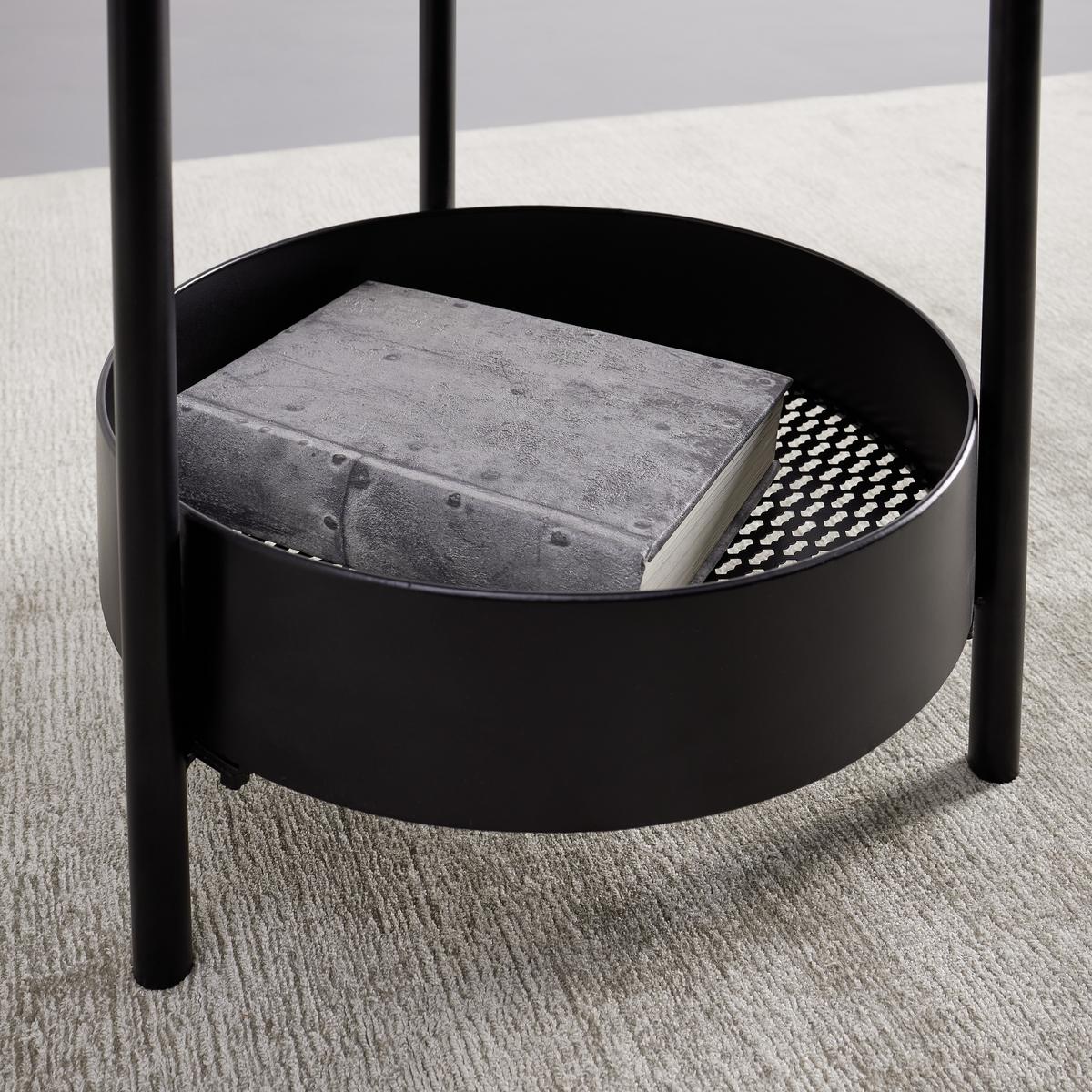 Konferenční stůl KETTY přírodní světlý - černá/přírodní barvy, Moderní, kov/dřevo (51/51/50cm) - Bessagi Home