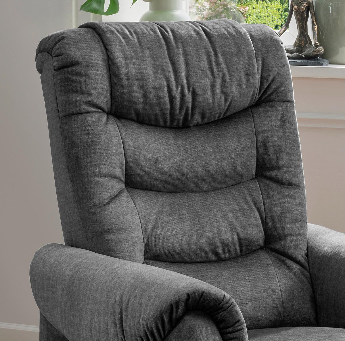 Fernsehsessel Nino Dunkelgrau B: 76 Cm - Dunkelgrau/Schwarz, Design, Textil (76/106/94cm) - Livetastic