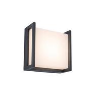 Außenwandleuchte Qubo 8,5w Kunststoff Metall, Wandmontage - Anthrazit/Weiß, Design, Kunststoff/Metall (14/14/7,20cm)