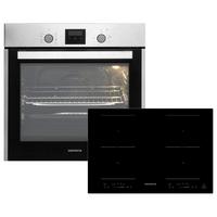 Einbauherd-set B: 59,5 Cm Induktion/ Autark - Edelstahlfarben/Schwarz, Trend, Glas/Metall (59,5/59,5/56,5cm) - Respekta