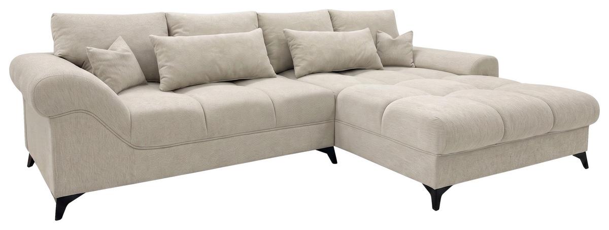 Rohová sedačka NOAH, obojstranná, béžová - čierna/béžová, Modern, kompozitné drevo/textil (295/195cm) - Mömax