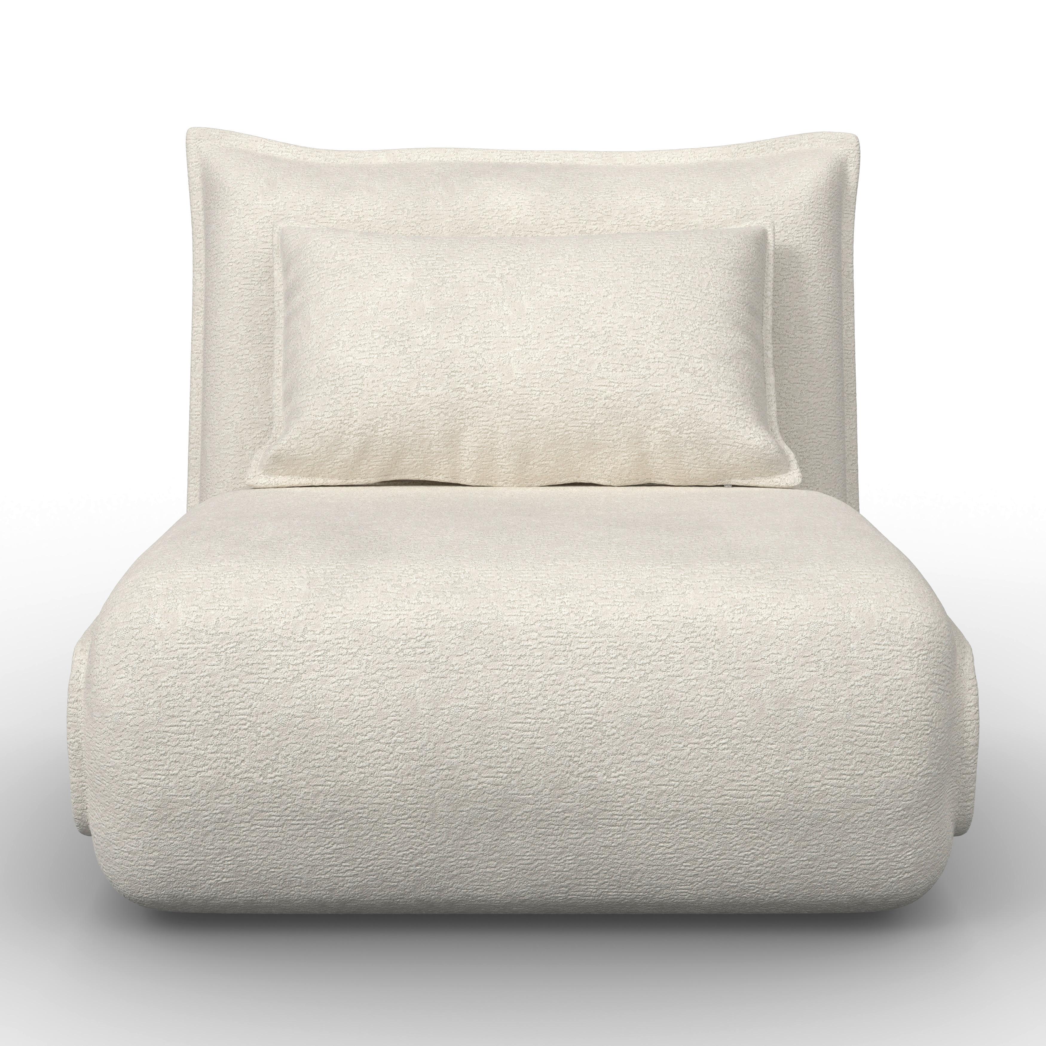 Rozkladacie kreslo MACY, biela, max. 120 kg - biela, Modern, kov/textil (83/35/65cm) - Bessagi Home