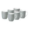 Kaffeebecherset Grau Weiß 6-teilig B: 11 cm - Weiß/Grau, Basics, Keramik (11/10/8cm) - Van Well