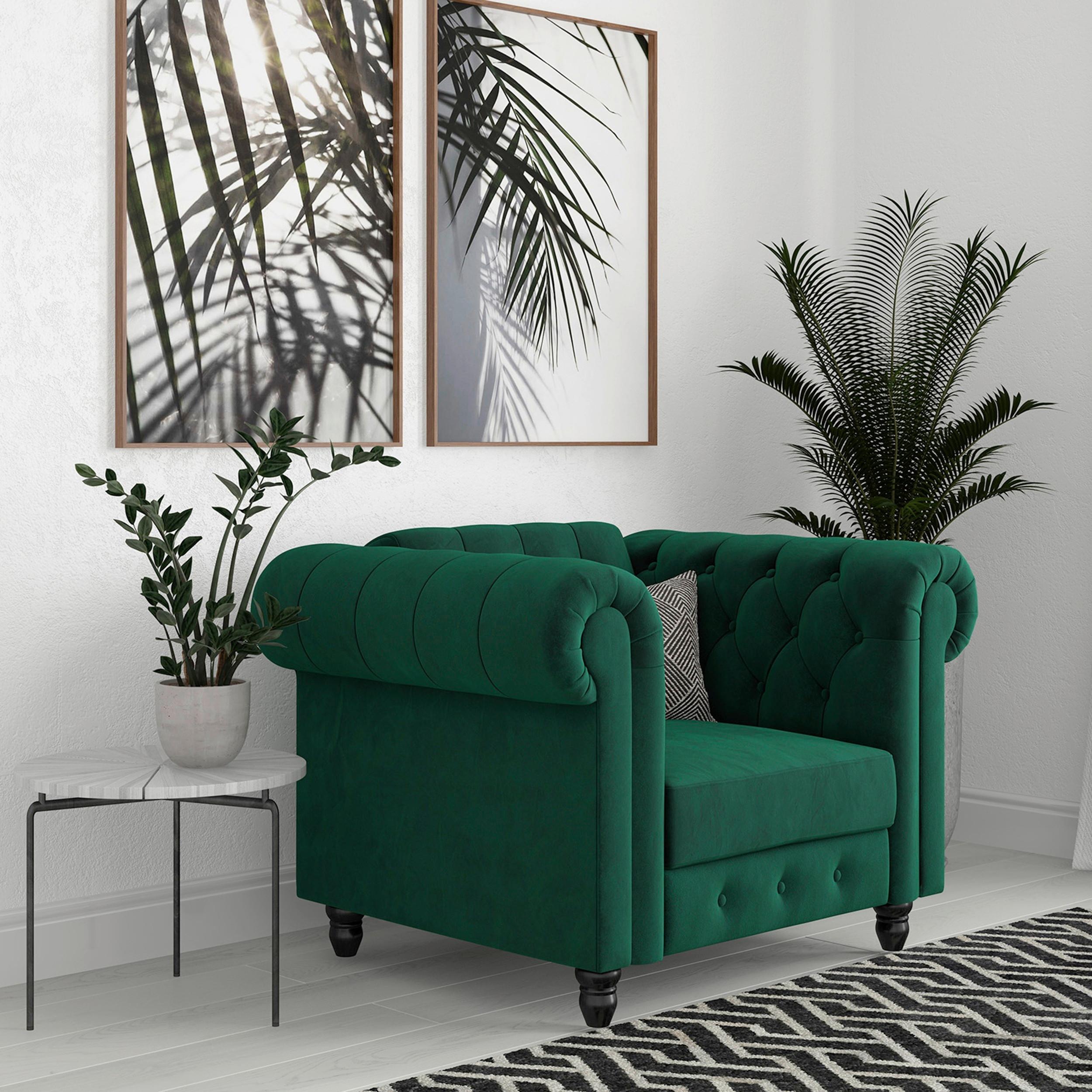 Sessel Firenze Dunkelgrün, Relaxfunktion - Dunkelgrün/Schwarz, Basics, Textil (111/83/87cm) - Livetastic