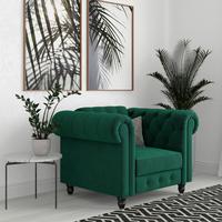 Sessel Firenze Dunkelgrün, Relaxfunktion - Dunkelgrün/Schwarz, Basics, Textil (111/83/87cm) - Livetastic