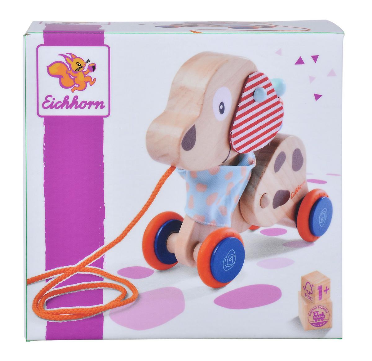 Nachziehtier Hund geräuschlos - Multicolor, Basics, Holz/Kunststoff (9/17,5/17cm) - Simba