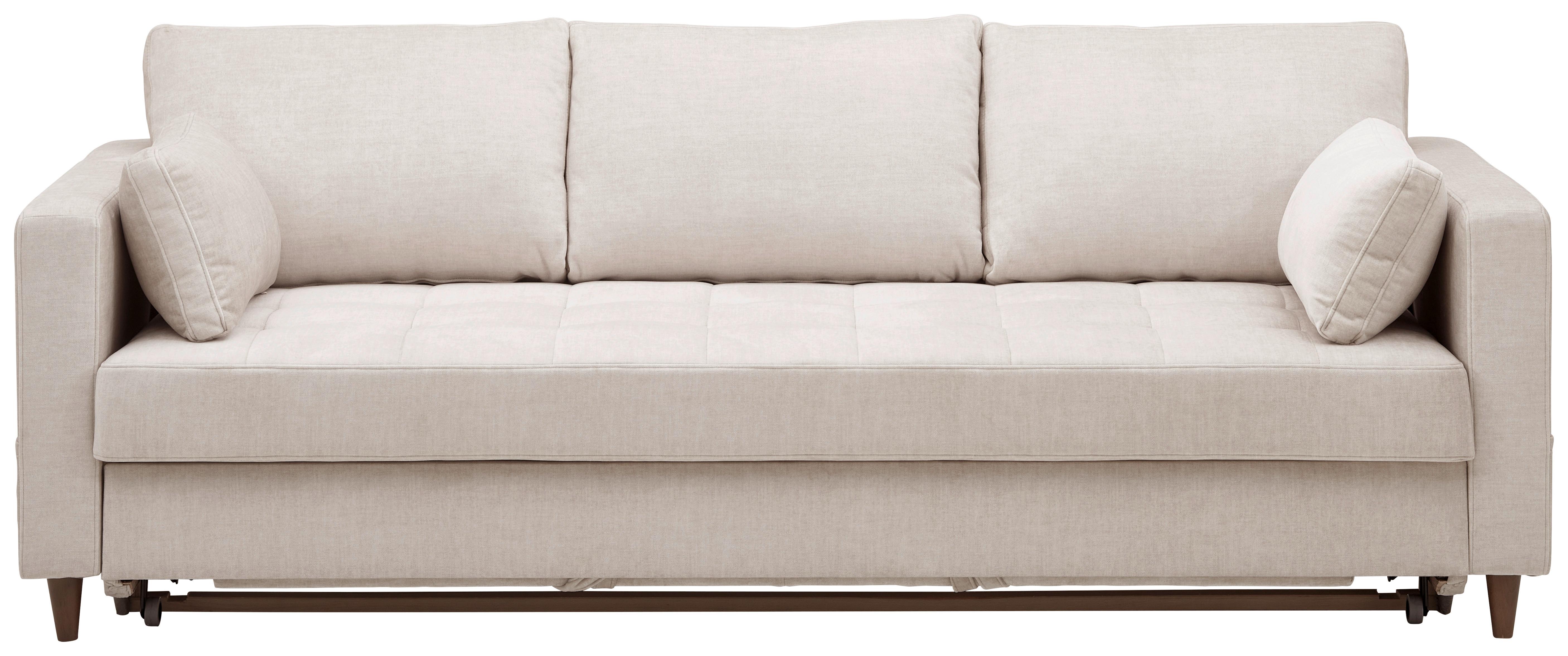 Rozkládací pohovka ANNA, béžová, max. 240 kg - tmavě hnědá/béžová, Basics, textil (221/84/89cm) - MID.YOU