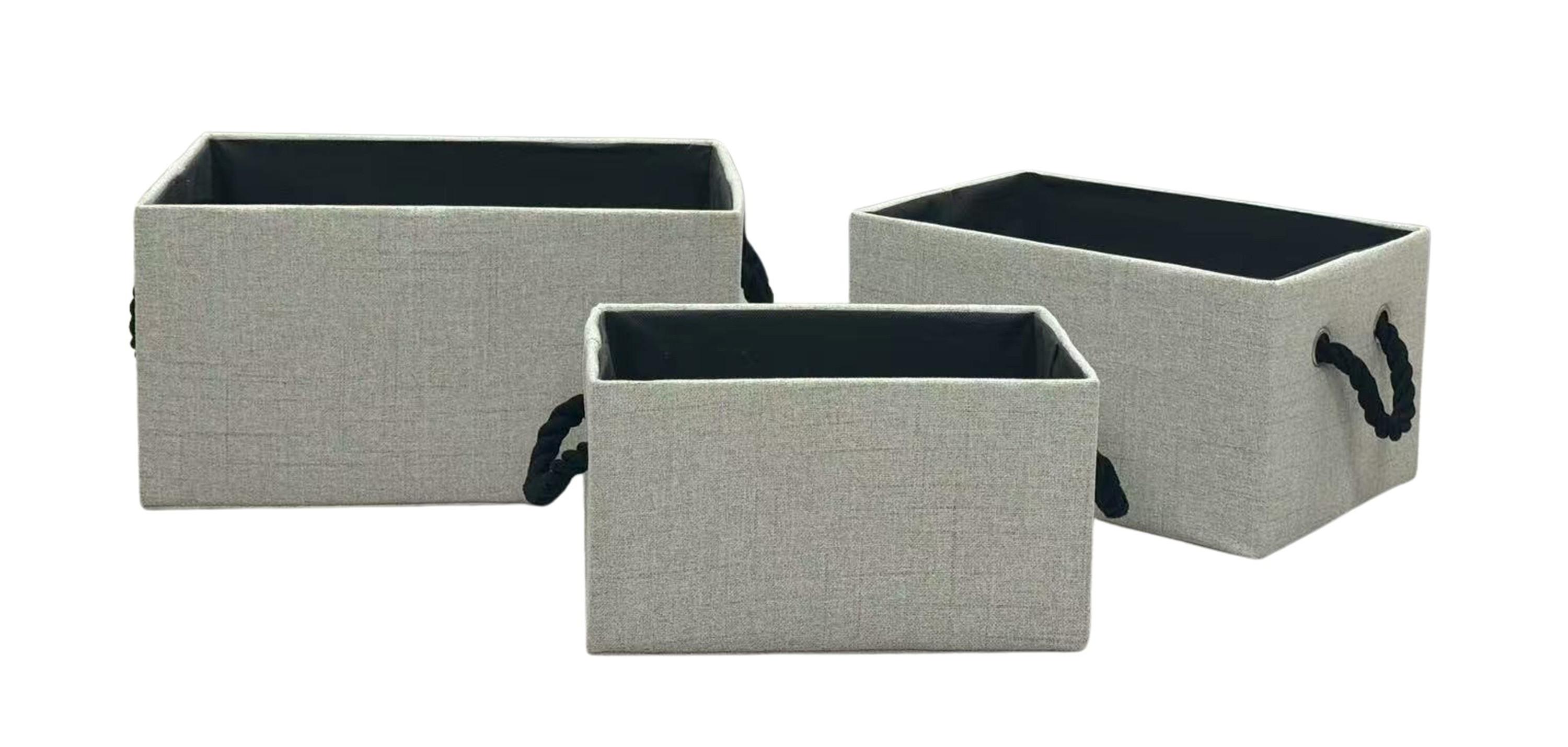 Sada úložných boxů MARS - béžová, Moderní, karton/textil - Mömax