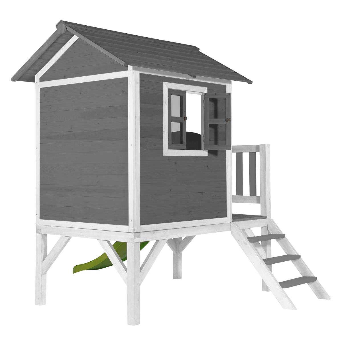 Spielhaus Grau/weiß/limette L: 167 B:240 H:189 - Limette/Weiß, LIFESTYLE, Holz/Kunststoff (167/240/189cm)