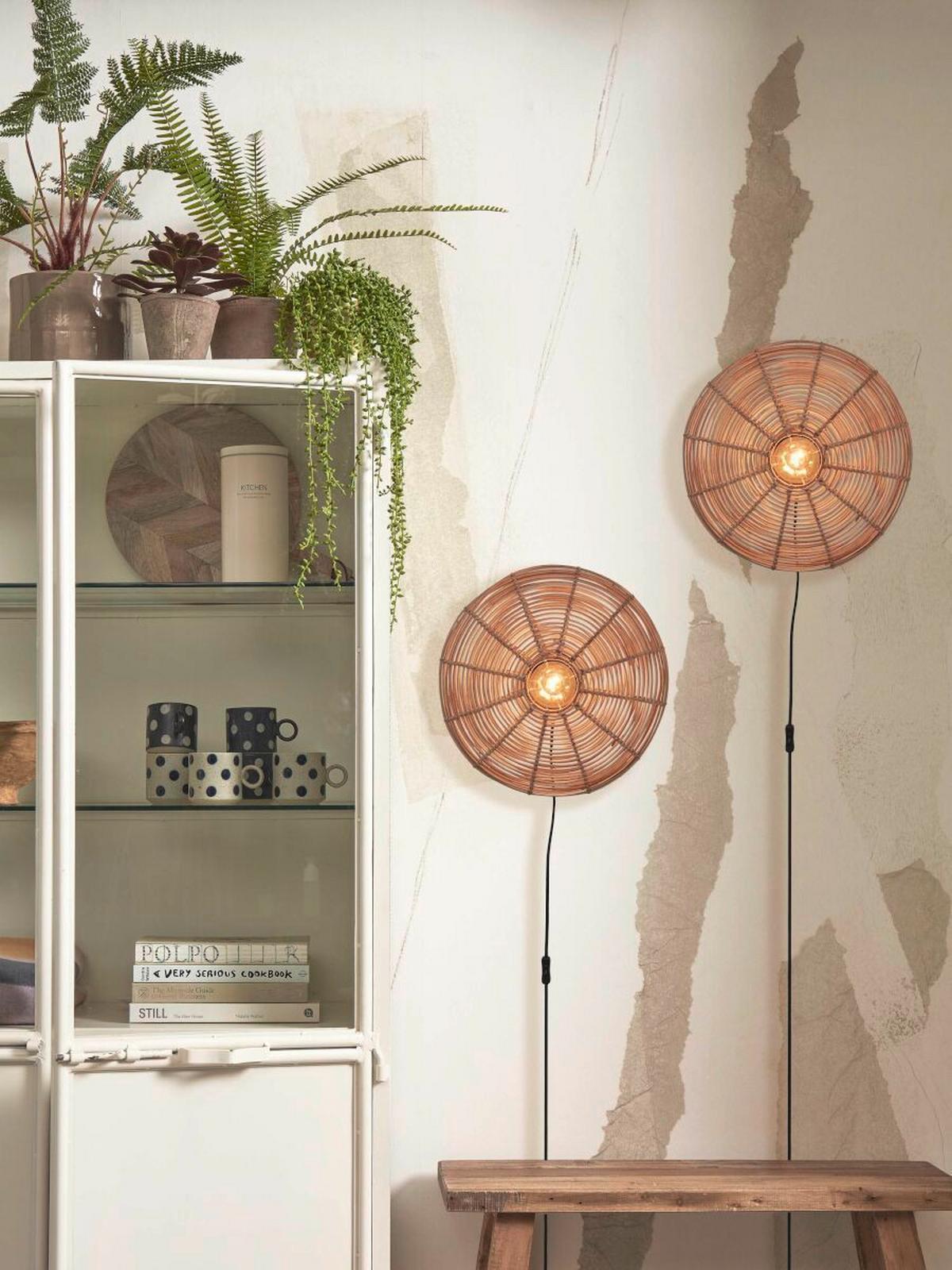 Wandleuchte Tanami/w/4010/n - Naturfarben, Trend, Naturmaterialien (10/40/40cm) - Good & Mojo
