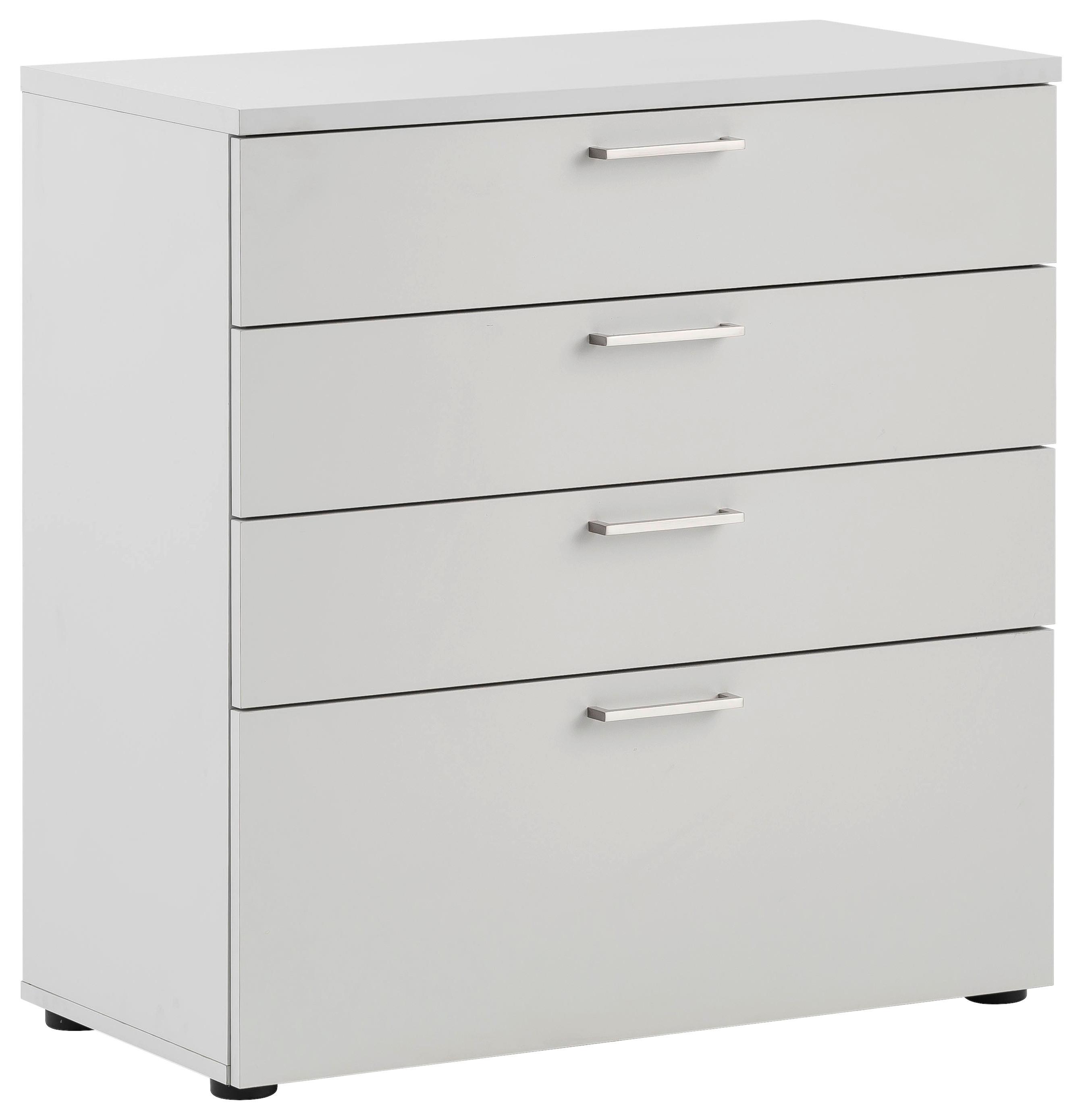 Kommode B: 80,2 cm Serie 1500, Hellgrau - Hellgrau/Schwarz, KONVENTIONELL, Holzwerkstoff (80,2/84,2/41cm) - MID.YOU