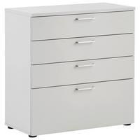 Kommode B: 80,2 cm Serie 1500, Hellgrau - Hellgrau/Schwarz, KONVENTIONELL, Holzwerkstoff (80,2/84,2/41cm) - MID.YOU