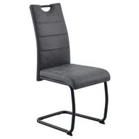 Stuhl Sabrina Microfaser Grau, B: 44 Cm - Anthrazit, KONVENTIONELL, Textil/Metall (44/98/60cm)