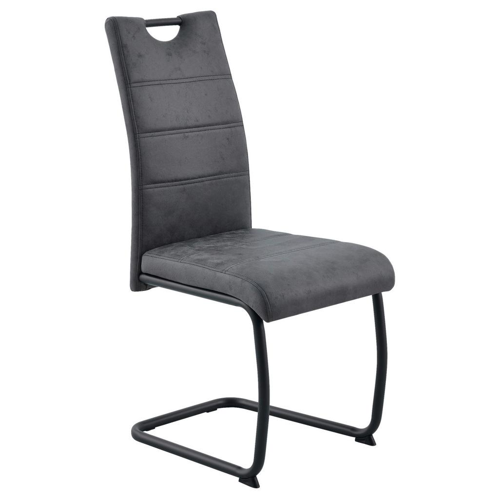 Stuhl Sabrina Microfaser Grau, B: 44 Cm