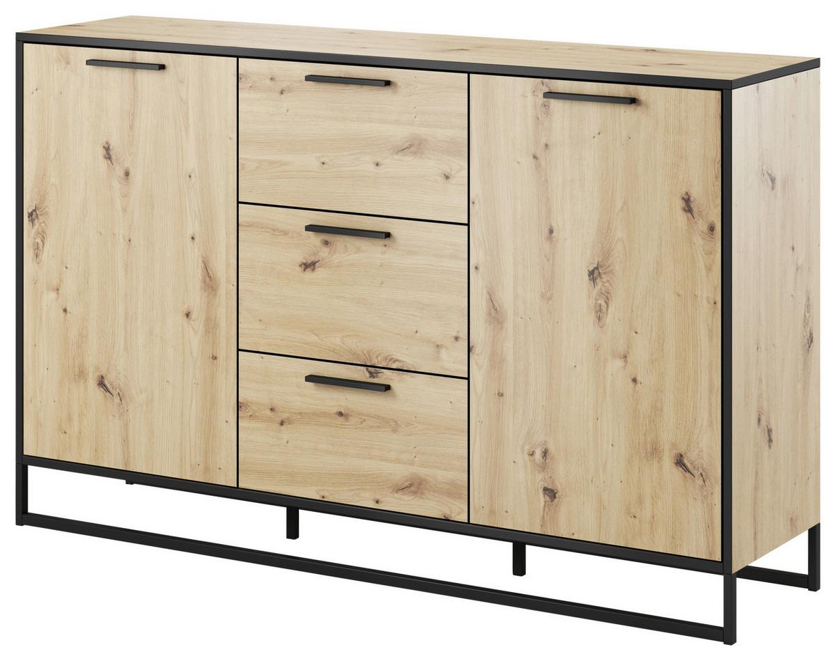Kommode Mit Rahmengestell B 150 Cm Brooklyn, Eichefarben - Eichefarben, Basics, Holzwerkstoff (150cm) - P & B