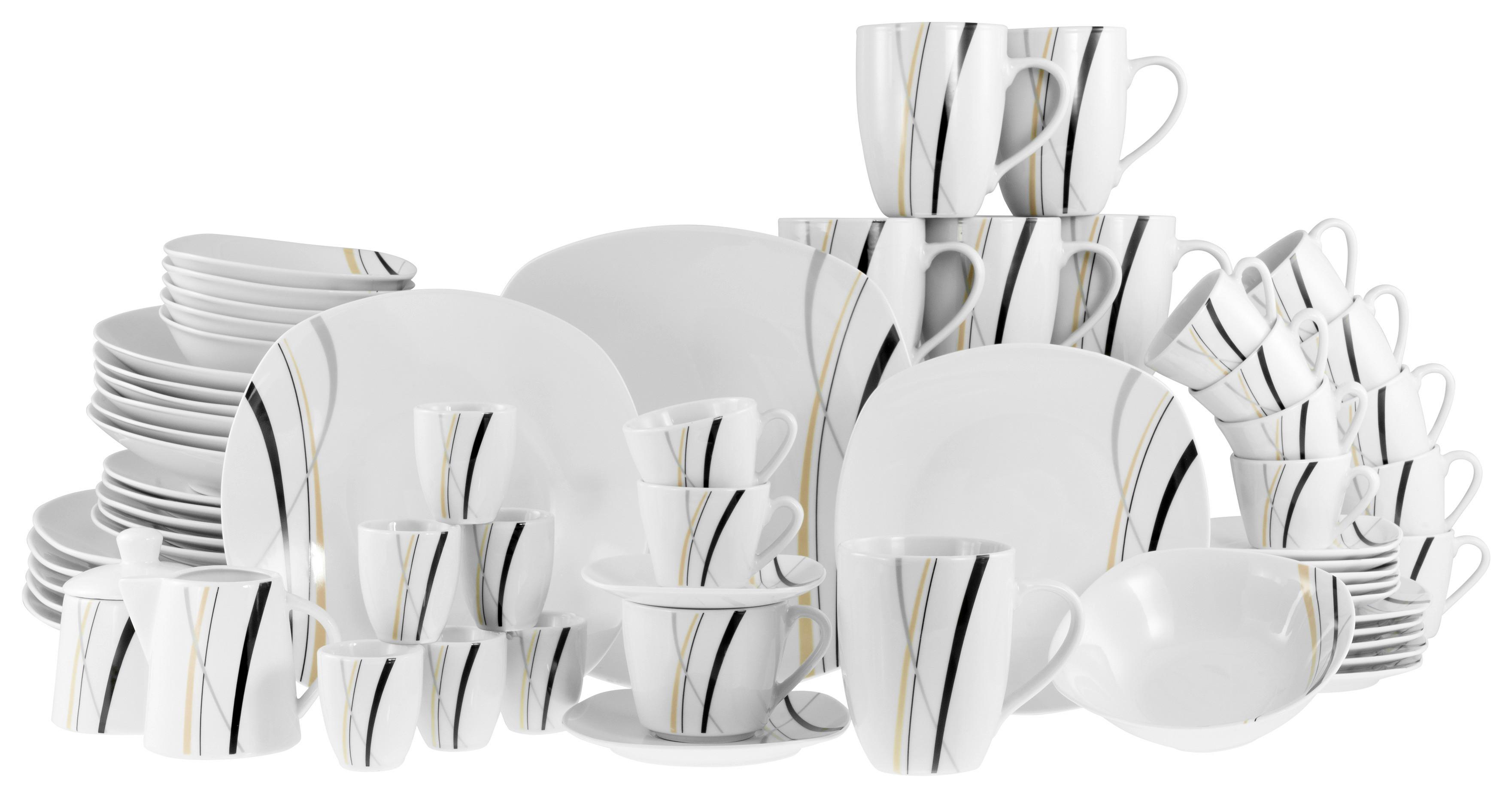 Kombinovaná souprava SQUARE CITY LINE - bílá, Trend, keramika - Creatable