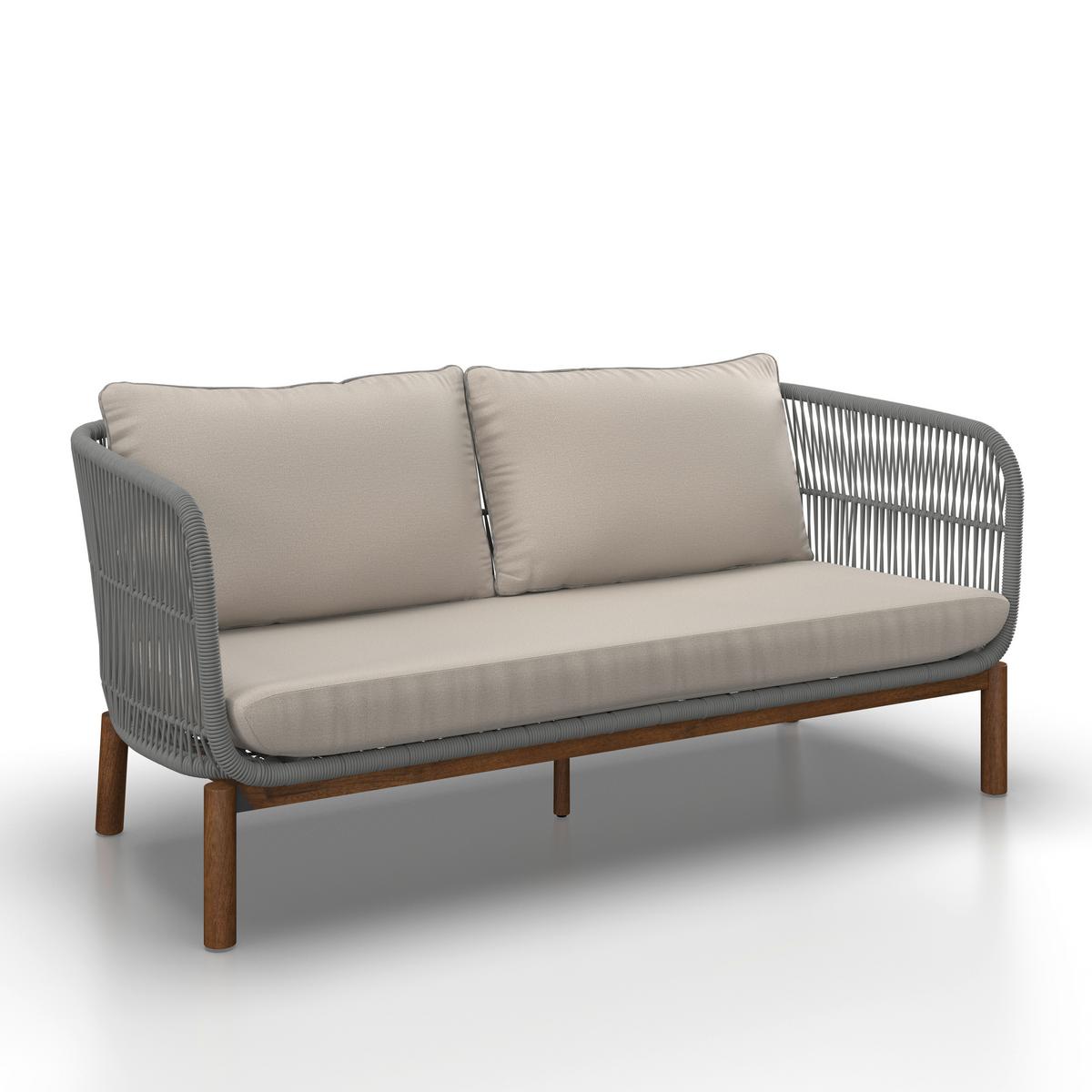 TERASOVÁ SEDACÍ SOUPRAVA MALENE - krémová/přírodní barvy, Moderní, kov/dřevo (168/70,5/80cm) - Bessagi Garden