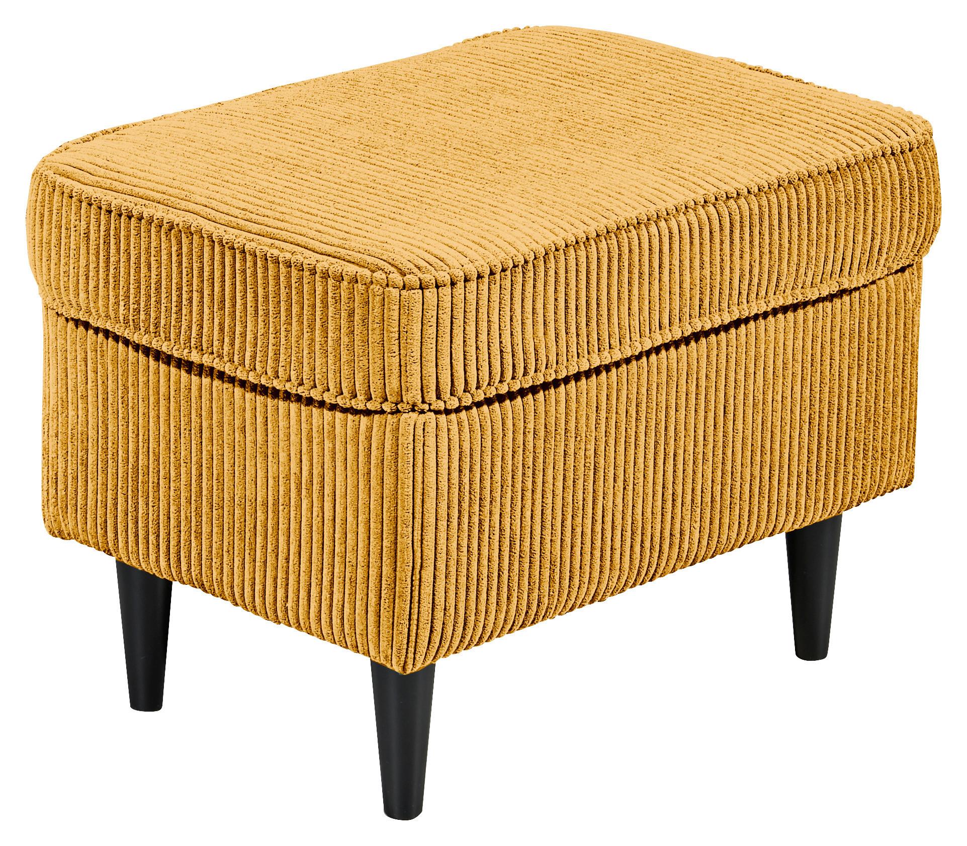 Hocker Oskar Gelb B: 63 cm - Gelb/Schwarz, Basics, Textil (63/43/42cm) - MID.YOU