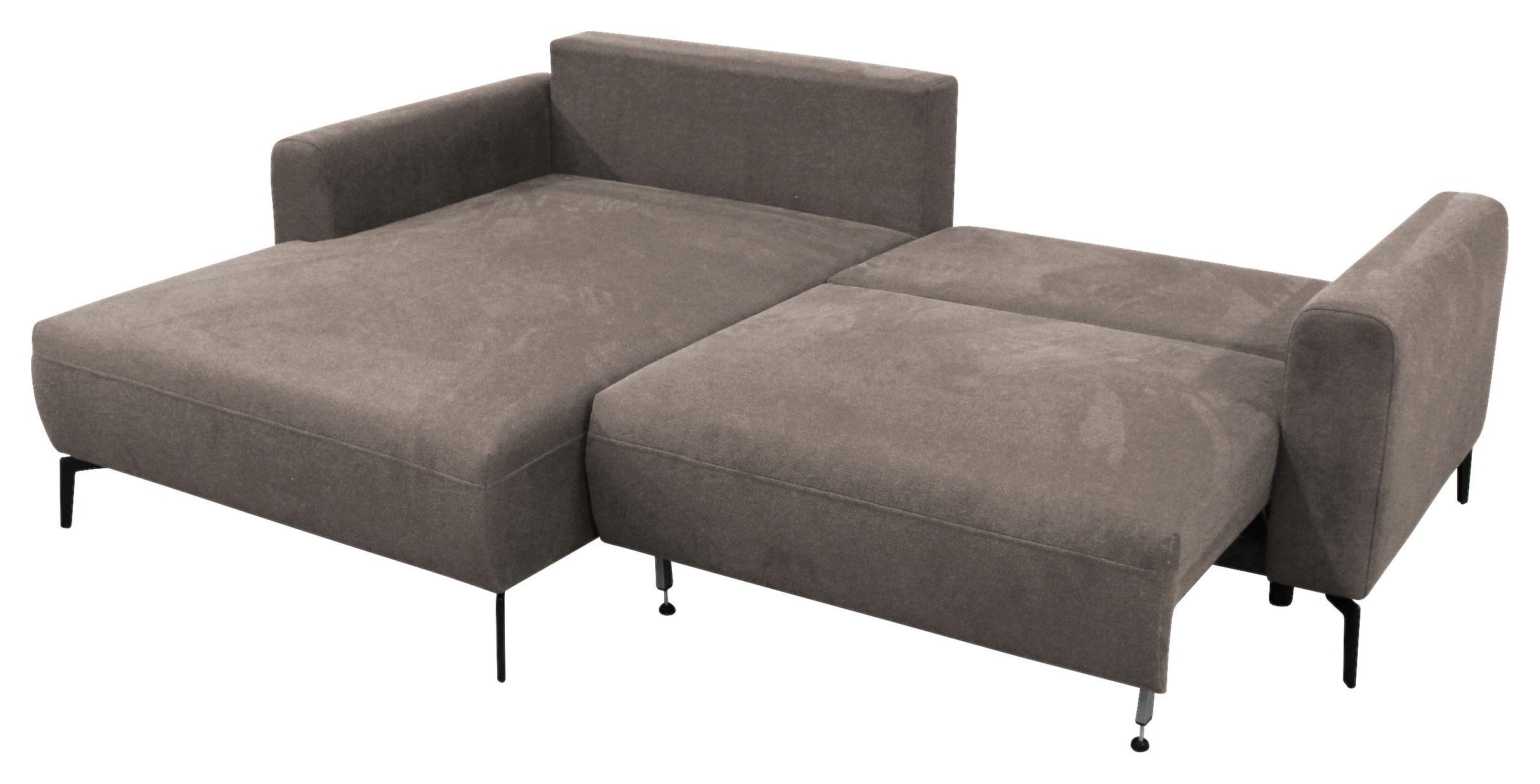 Ecksofa Prince Hellbraun S: 163x240 cm - Hellbraun/Schwarz, Design, Textil (163/240cm) - MID.YOU