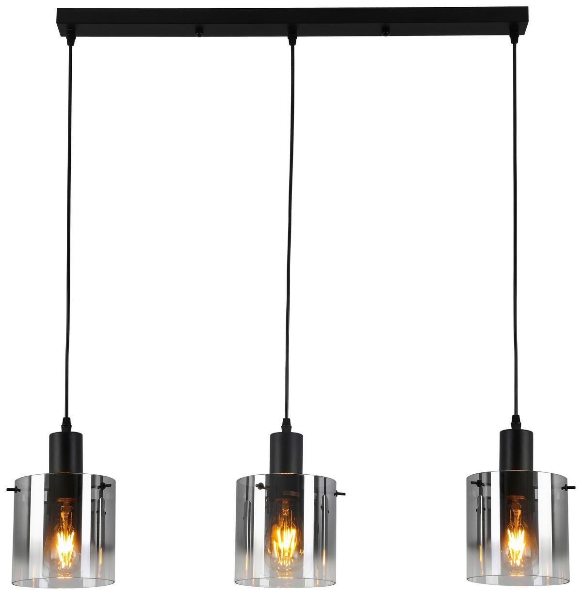 Závesné svietidlo Christiano - čierna, Modern, kov/sklo (80/15/120cm) - Premium Living
