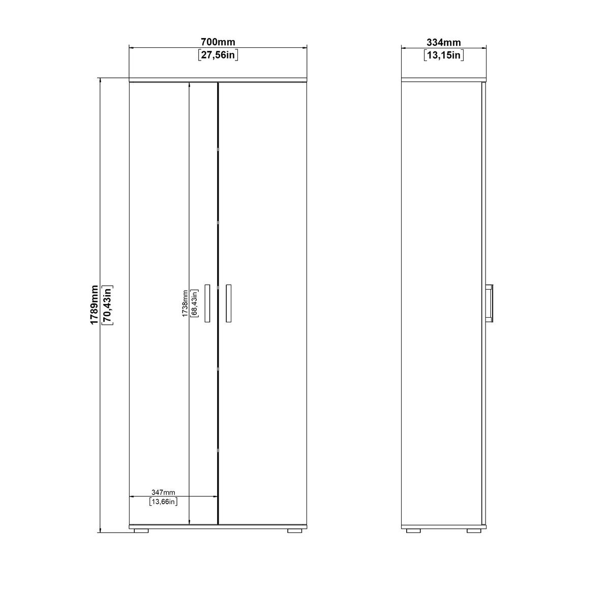 Mehrzweckschrank Bobby I Anthrazit - antracitová, Konventionell, drevo (70/178,9/33,4cm) - Mömax