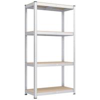 Schwerlastregal Shelving Naturfarben/Silberfarben 80 cm - Silberfarben/Naturfarben, Basics, Holzwerkstoff/Metall (80/160/40cm)