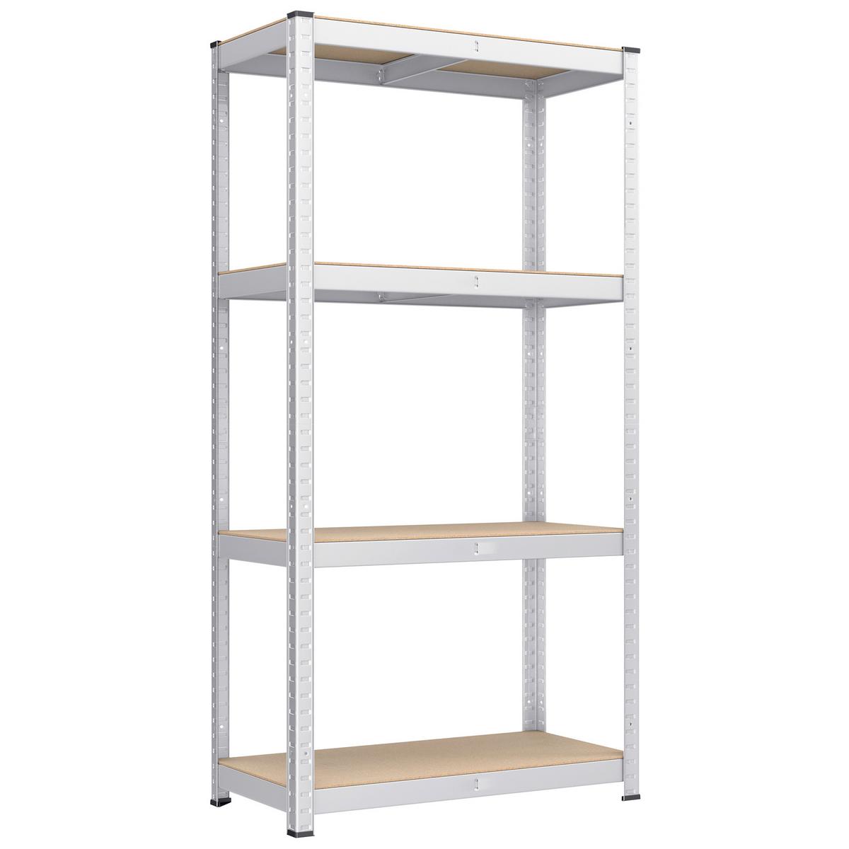 Schwerlastregal Shelving Naturfarben/Silberfarben 80 cm - Silberfarben/Naturfarben, Basics, Holzwerkstoff/Metall (80/160/40cm)