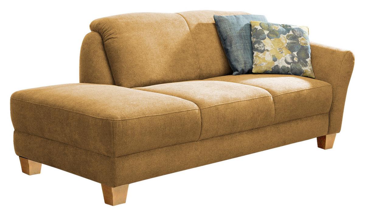 Récamiere Gotland V, Senfgelb B: 194 cm - Senfgelb/Naturfarben, KONVENTIONELL, Textil (194/84/91cm) - Sit & More