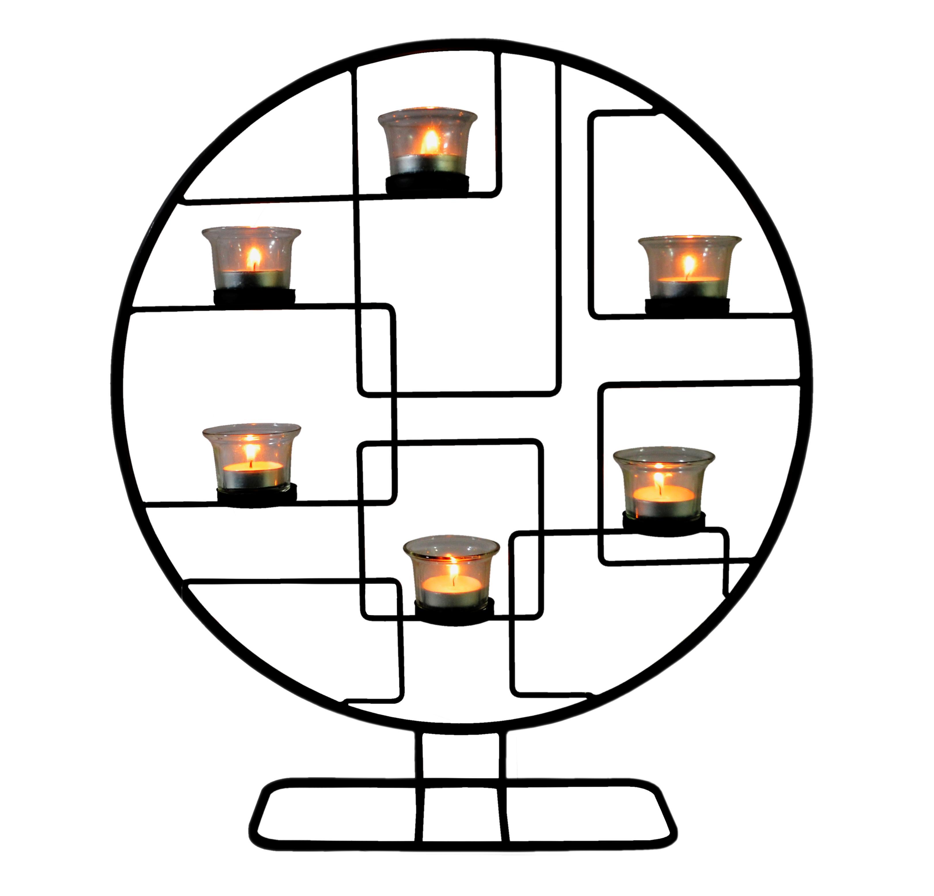 Teamécsestartó Industrial Living - Fekete, Design, Üveg/Fém (45/51/10cm) - Luca Bessoni