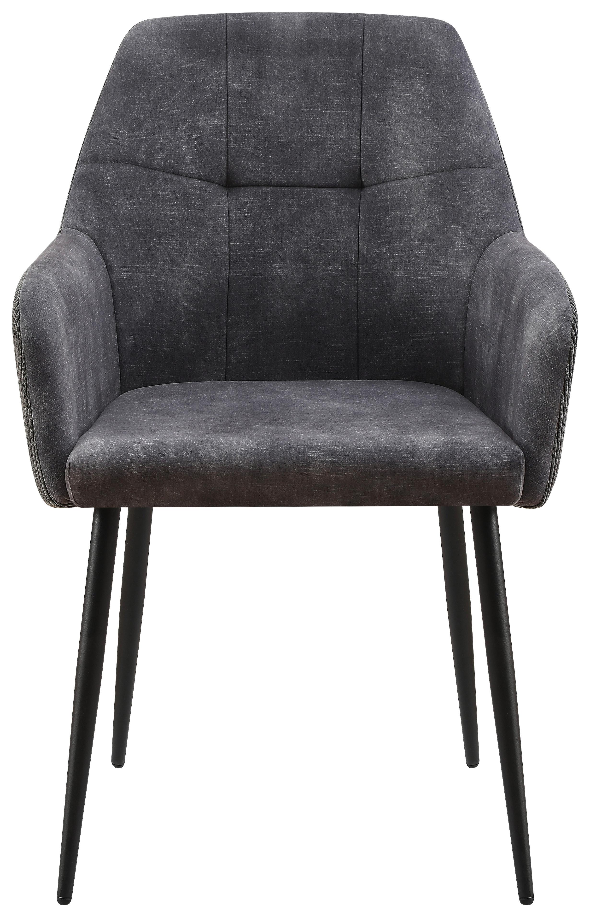 ŽIDLE S PODRUČKAMI MAJA - šedá/černá, Moderní, kov/textil (56,5/87/60cm) - Based