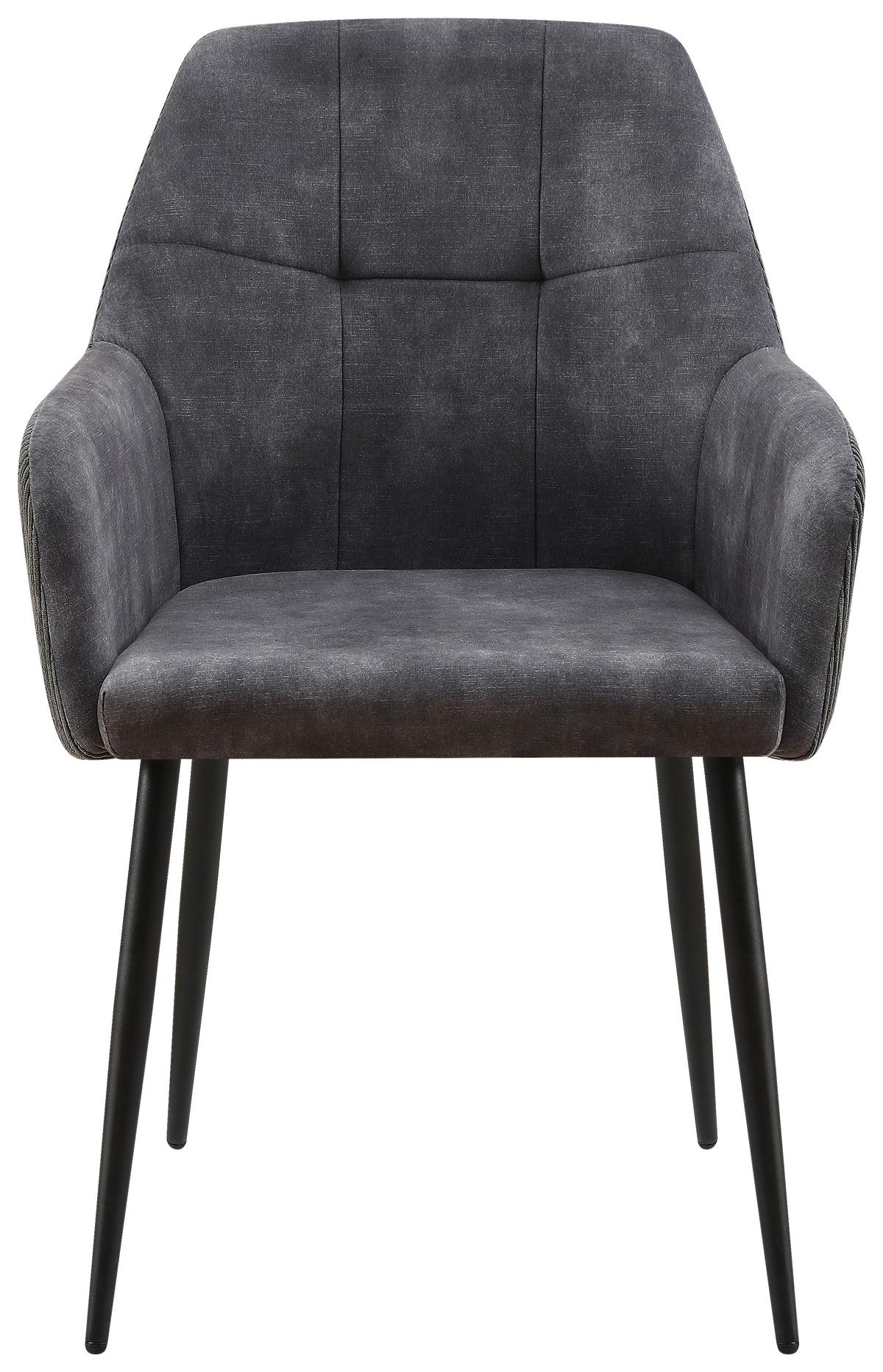 ŽIDLE S PODRUČKAMI MAJA - šedá/černá, Moderní, kov/textil (56,5/87/60cm) - Based