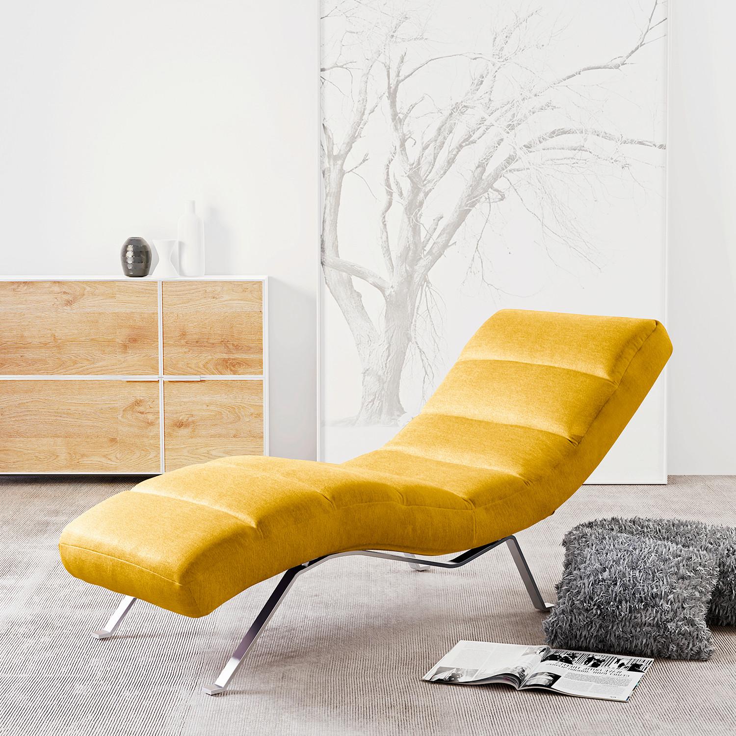 Relaxliege Swing Silver Gelb B: 65 Cm - Gelb/Silberfarben, Design, Textil (65/65/171cm) - Livetastic