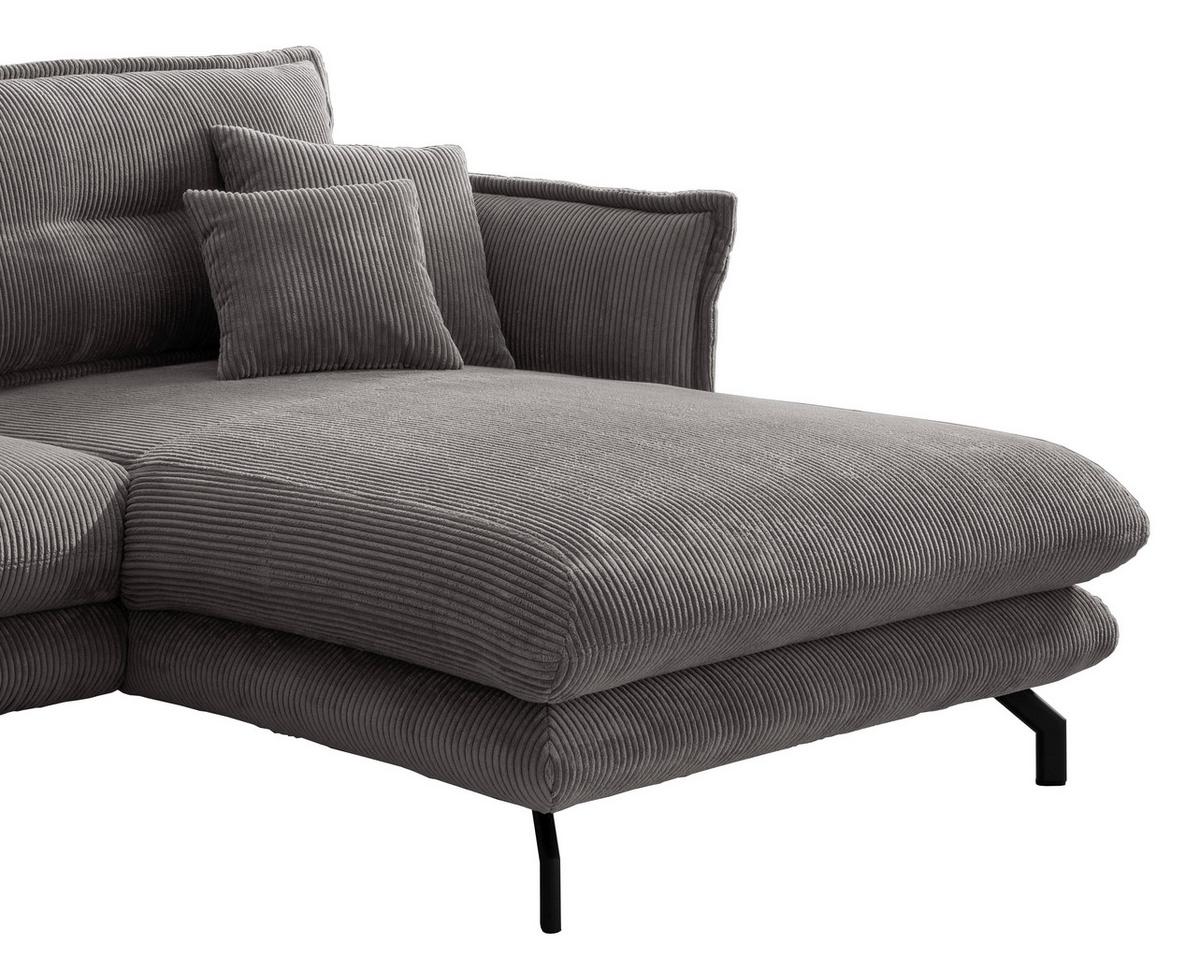Ecksofa Lava S: 255/180 cm - Schwarz/Grau, MODERN, Textil (255/180cm) - Livetastic