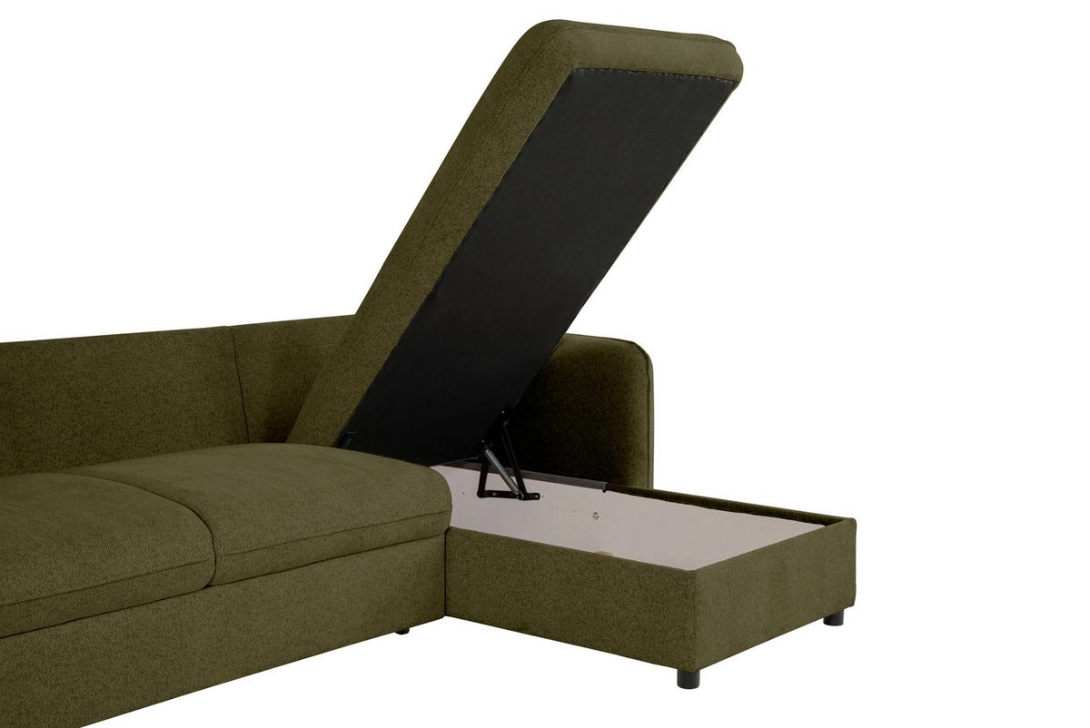 Ecksofa Costo Olivgrün S: 254 cm - Olivgrün, Design, Textil (254/160cm) - MID.YOU