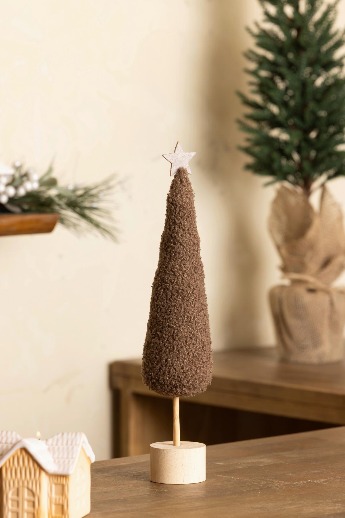 Dekoweihnachtsbaum Gustav - Dunkelbraun, KONVENTIONELL, Holz/Textil (6/6/36,5cm) - Luca Bessoni