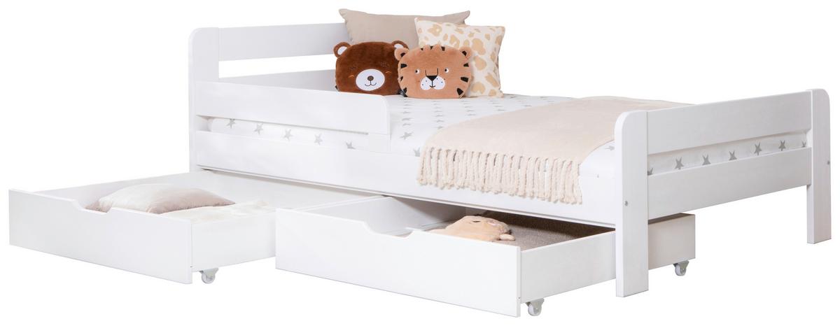 Bett Bennet Weiß inkl. Bettladen, 120x200 cm - Weiß, MODERN, Holz (120/200cm) - MID.YOU